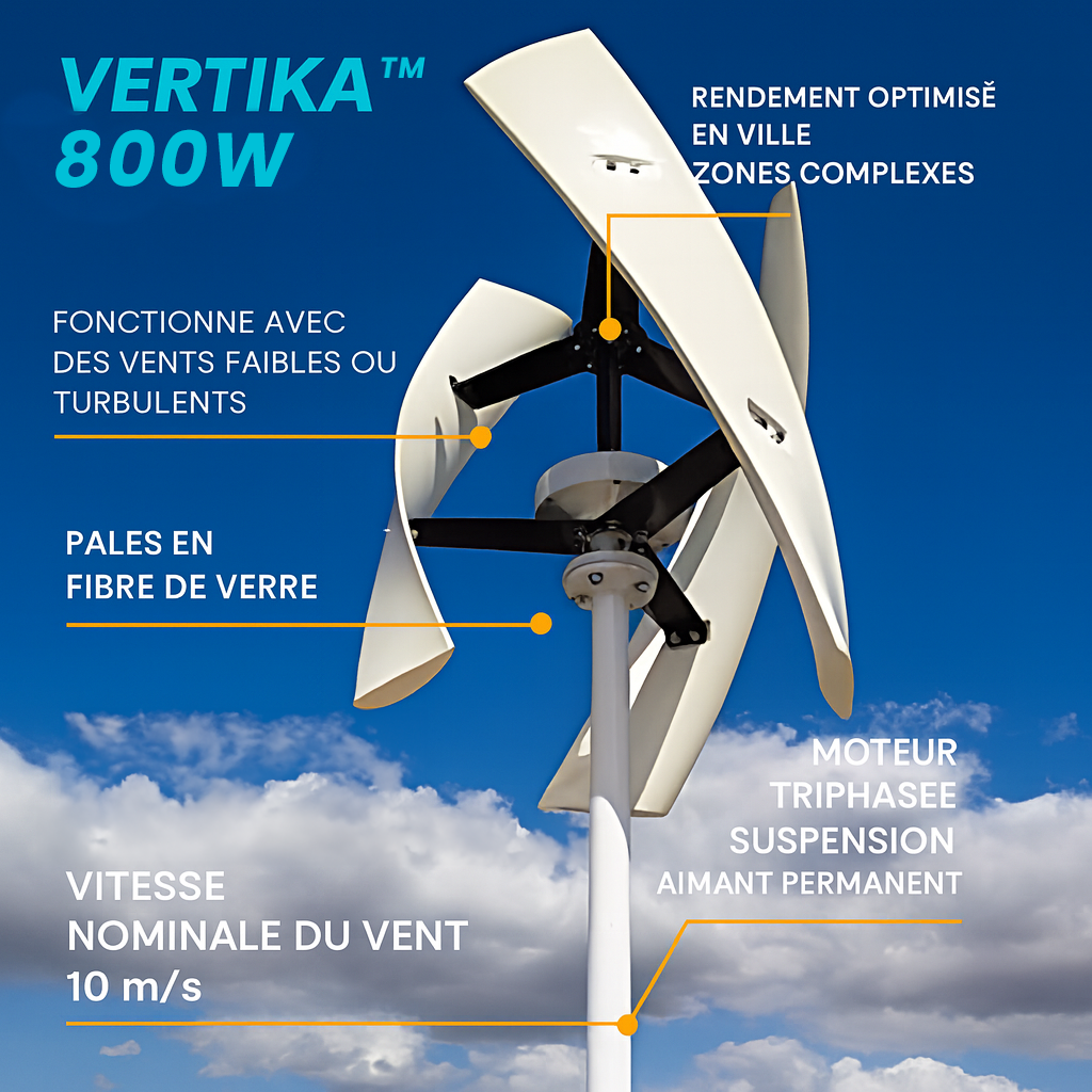 Eolienne VERTICALE - Vertika™ 800W - 12V/24V/48V